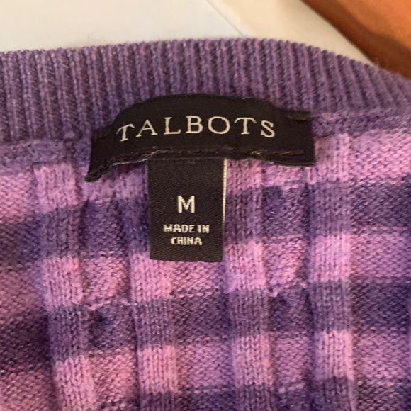 Talbots Purple Plaid Women's Sweater - Picture 5 of 5